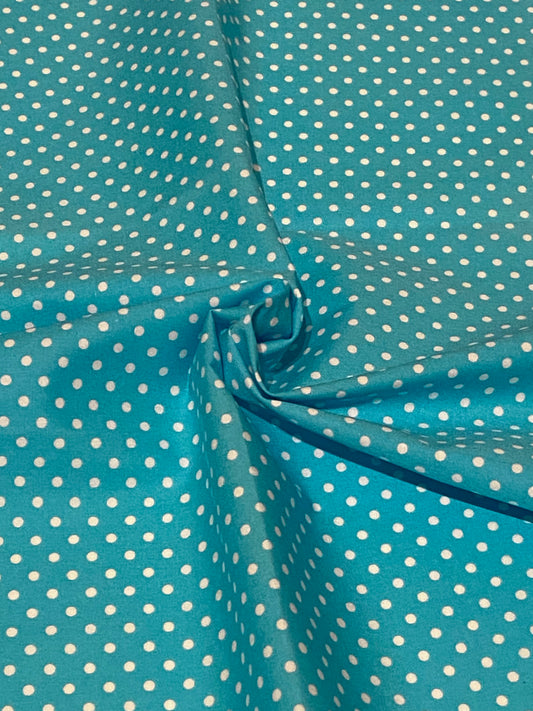 Sky Blue Polka Dot Fabric -  Fat Quarter