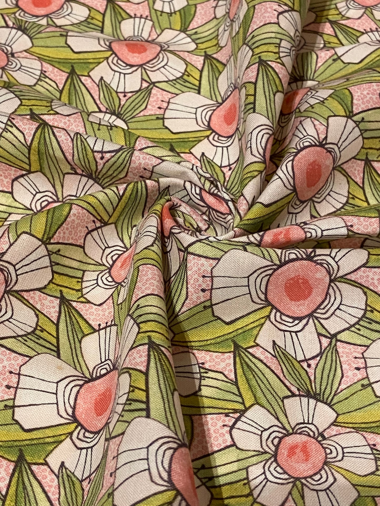 Pink Floral Cou Dantini Fabric - Fat Quarter