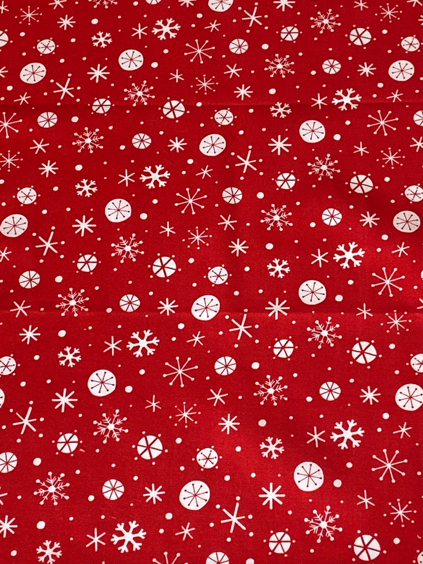 Snowflake Fabric in Red - Fat Quarter