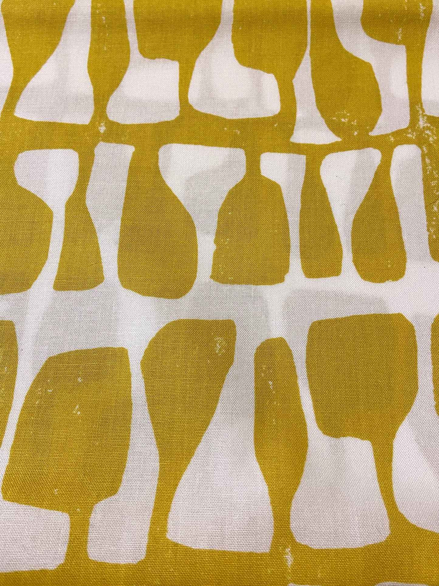 Folie Mustard and White Abstract Print Fabric