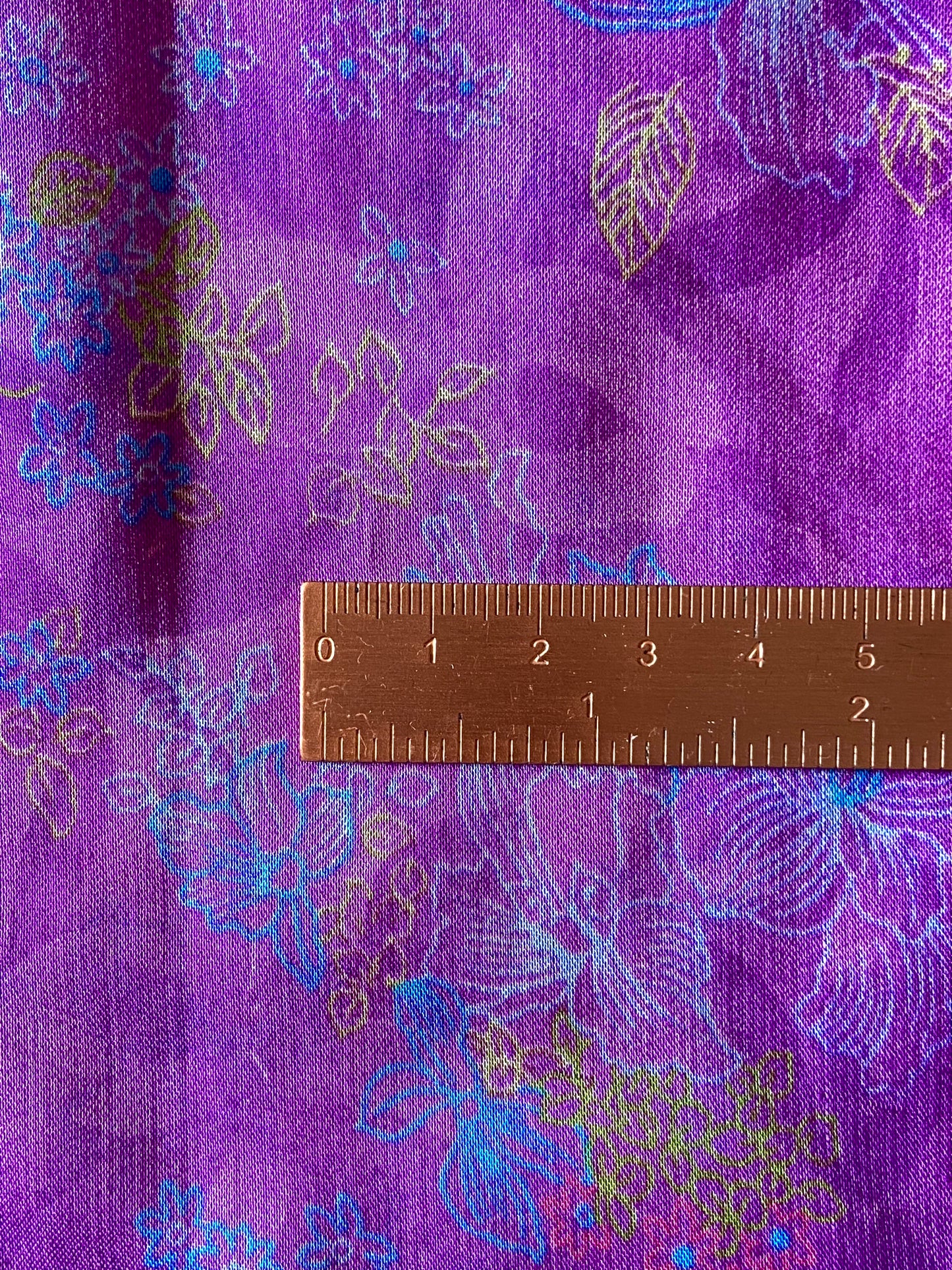 Purple Floral Chiffon Fabric