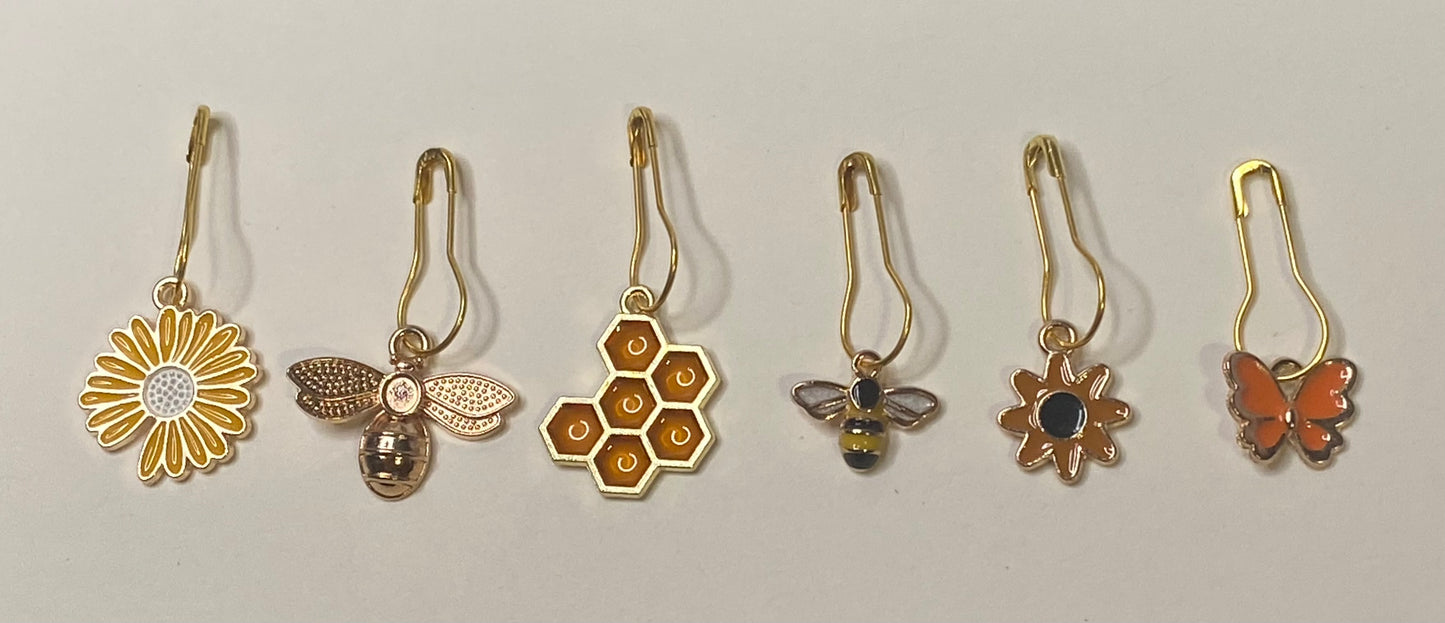 'Honey Bee' Stitch Markers - Set of 6
