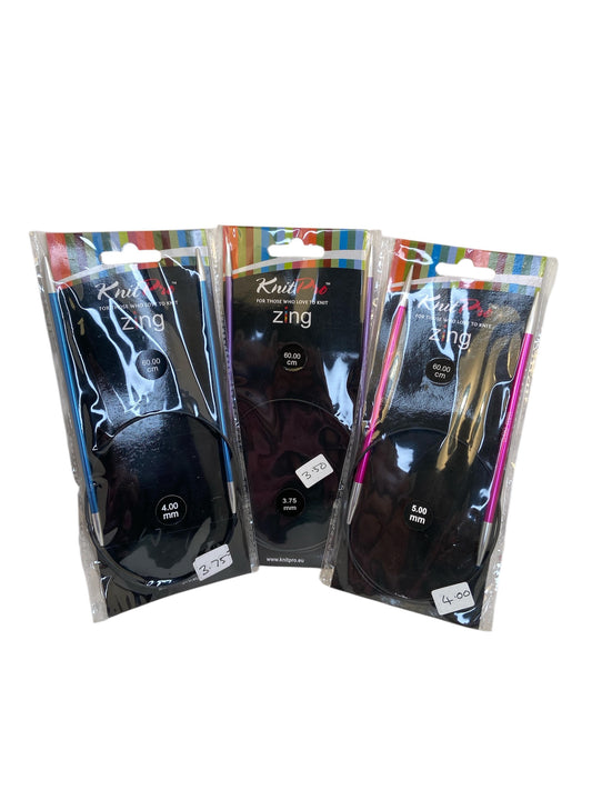 Knit Pro Zing Circular Needles 60cm (3.75mm - 5mm)