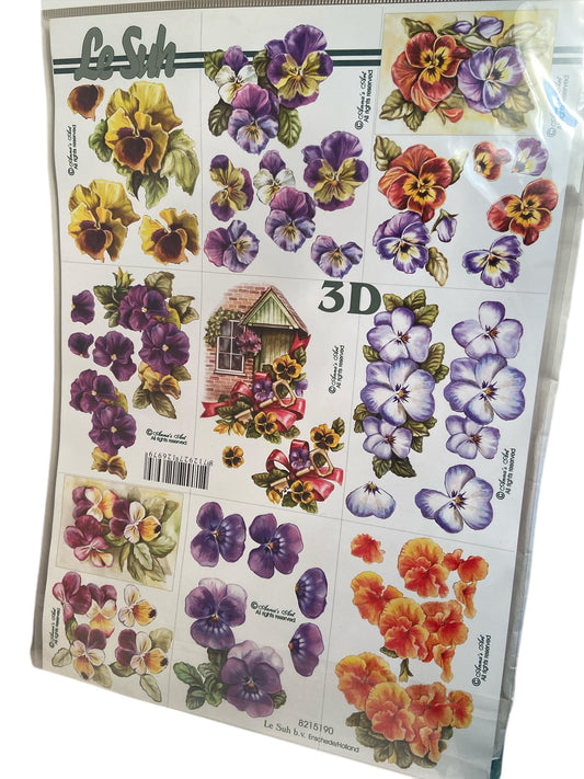 3D Flower Decoupage Sheets by Le Suh