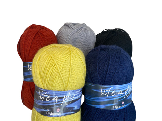 Stylecraft Life 4 Ply Acrylic and Wool Mix Yarn