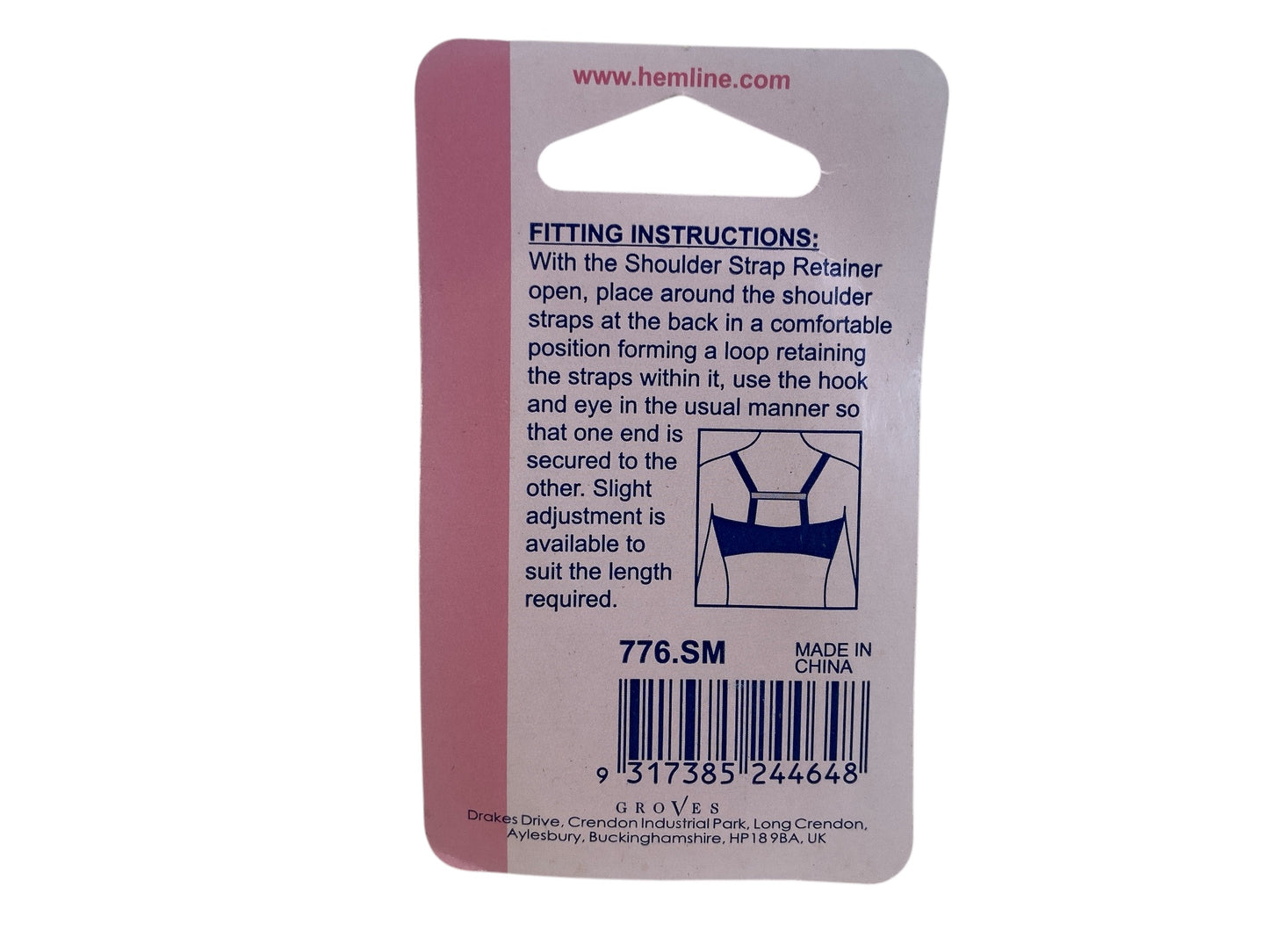 Shoulder Strap Retainer: White - 15mm