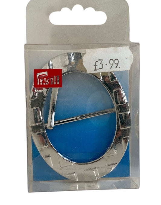 Silver Oval Belt Buckle - 40mm