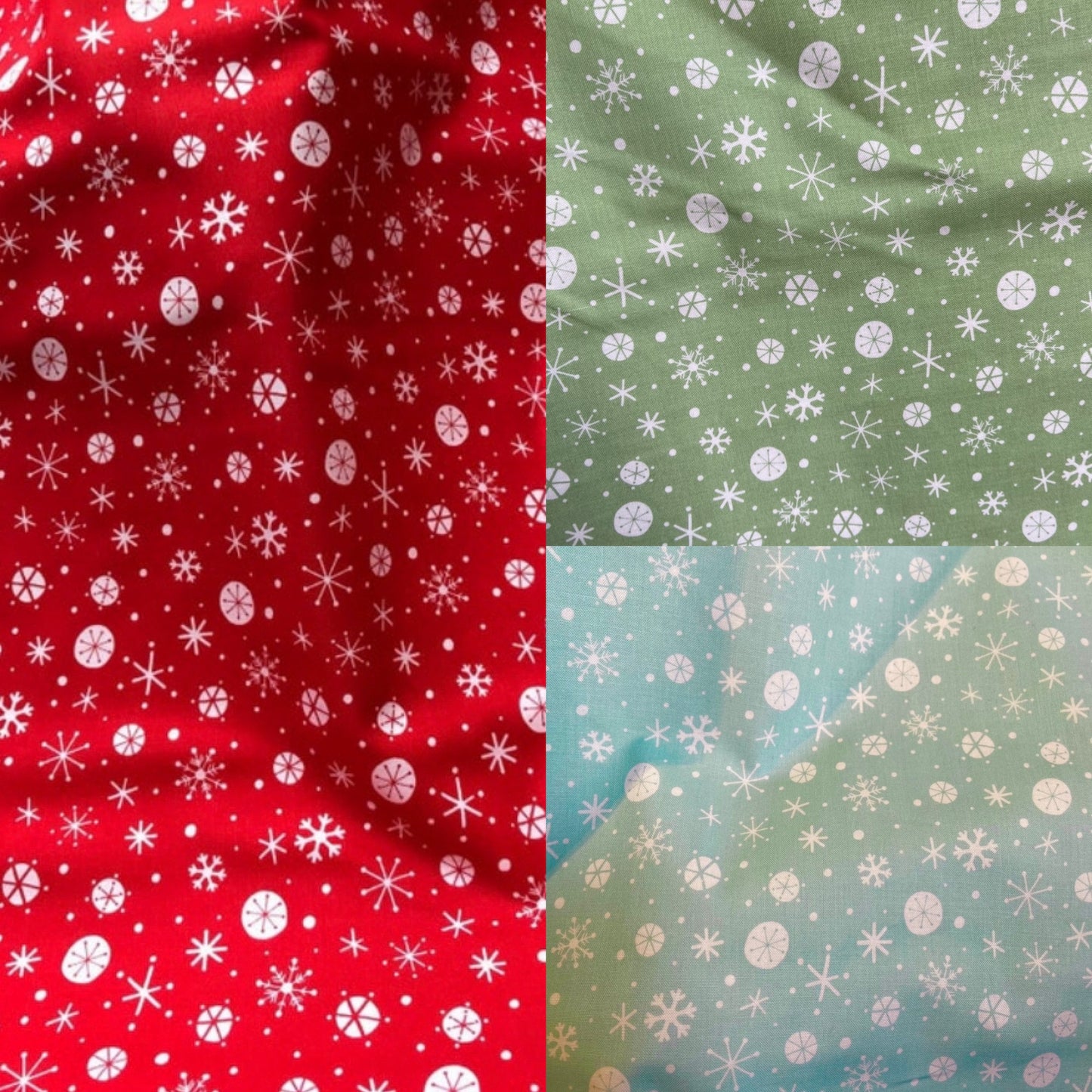 Snowflake Print Cotton Fabric
