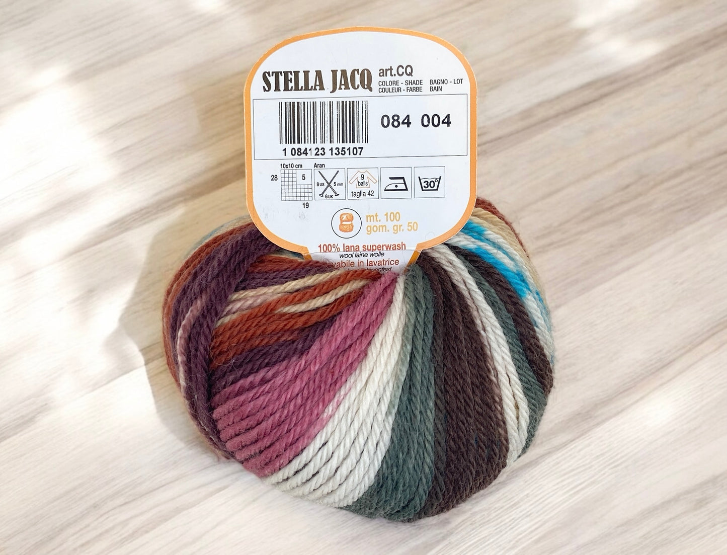 Stella Jacq Jacquard Aran Colourful Wool Yarn by Adriafil