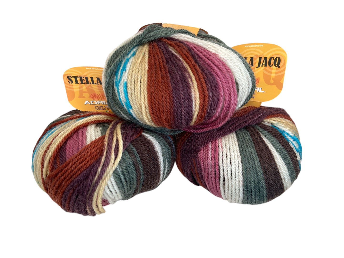 Stella Jacq Jacquard Aran Colourful Wool Yarn by Adriafil