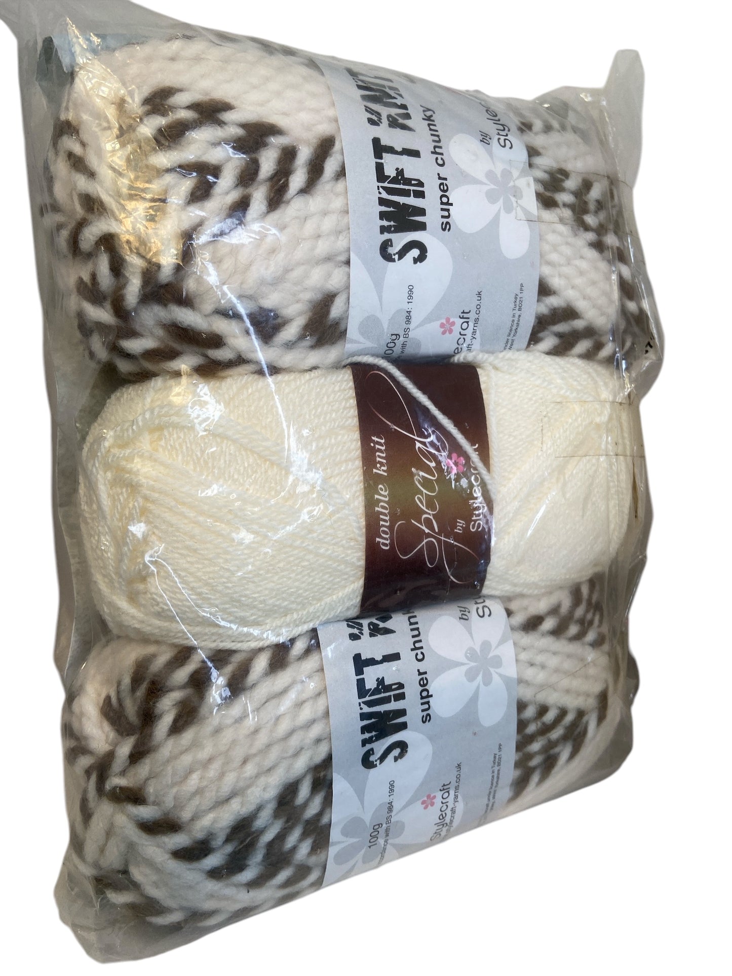 Stylecraft 9058 Swift Knit Stripes Boyfriend Sweater & Beanie Hat Pattern: Knitting Kit