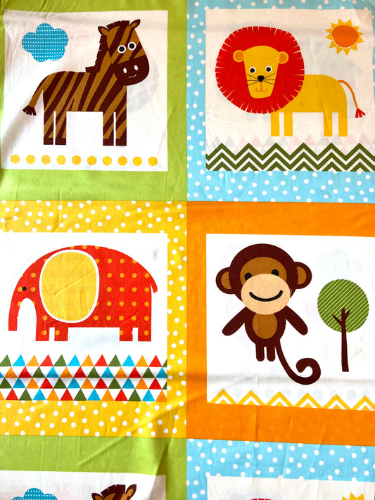 Urban Zoologie Large Zoo Animal Print Quilting Panel - Last Piece 1.5 Metres