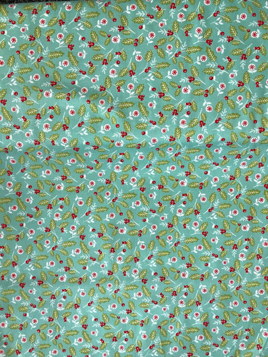 Holly Christmas fabric