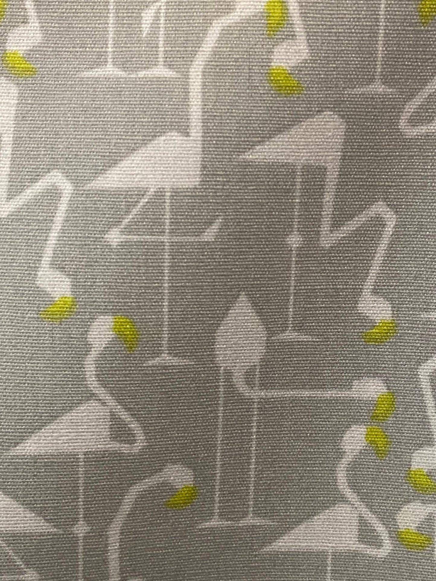 Grey Flamingos Fabric by SevenBerry