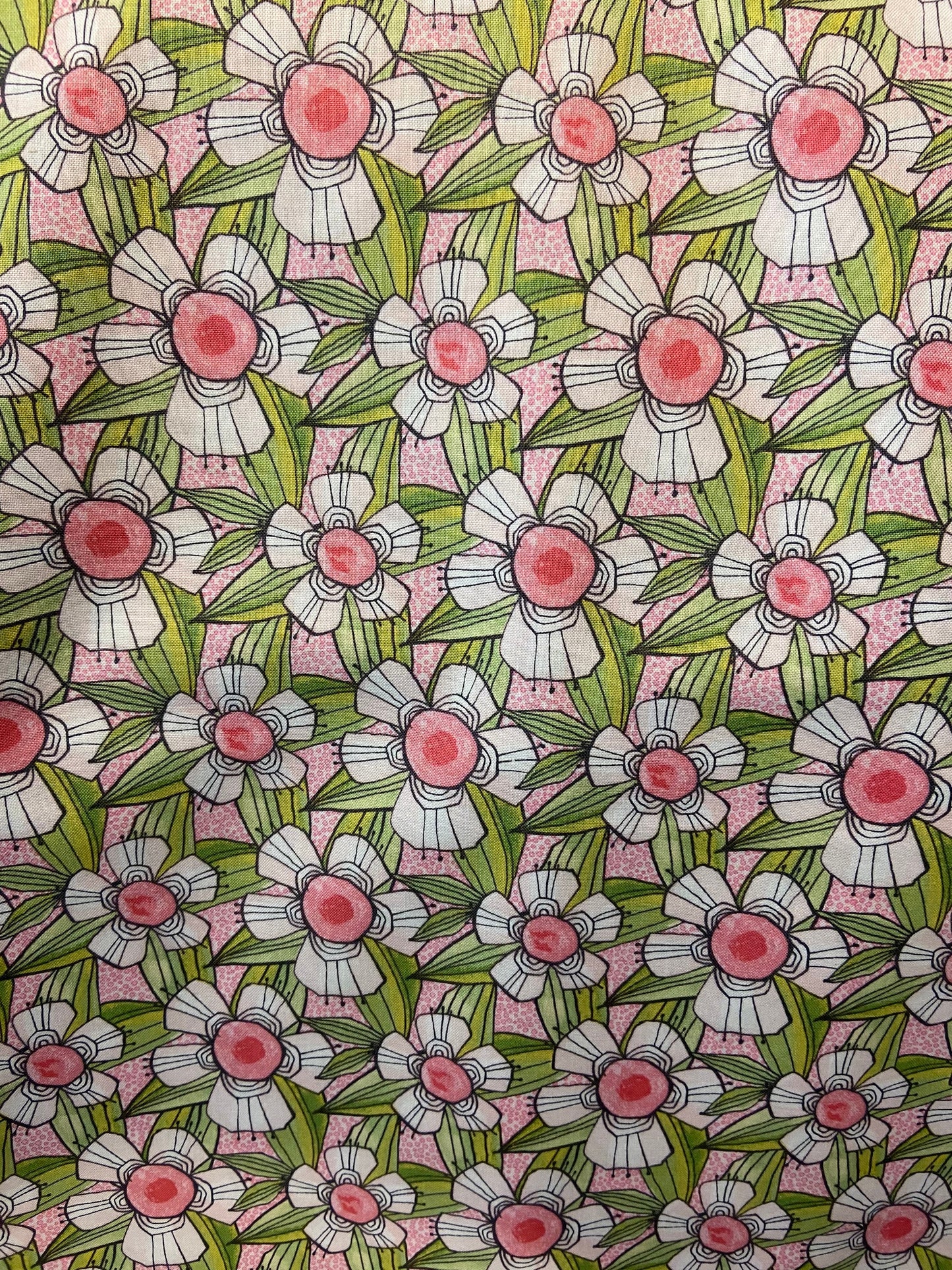 Pink Floral Cou Dantini Fabric by blend • The Makers.