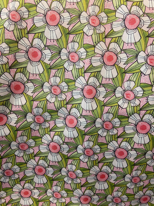 Pink Floral Cou Dantini Fabric by blend • The Makers.