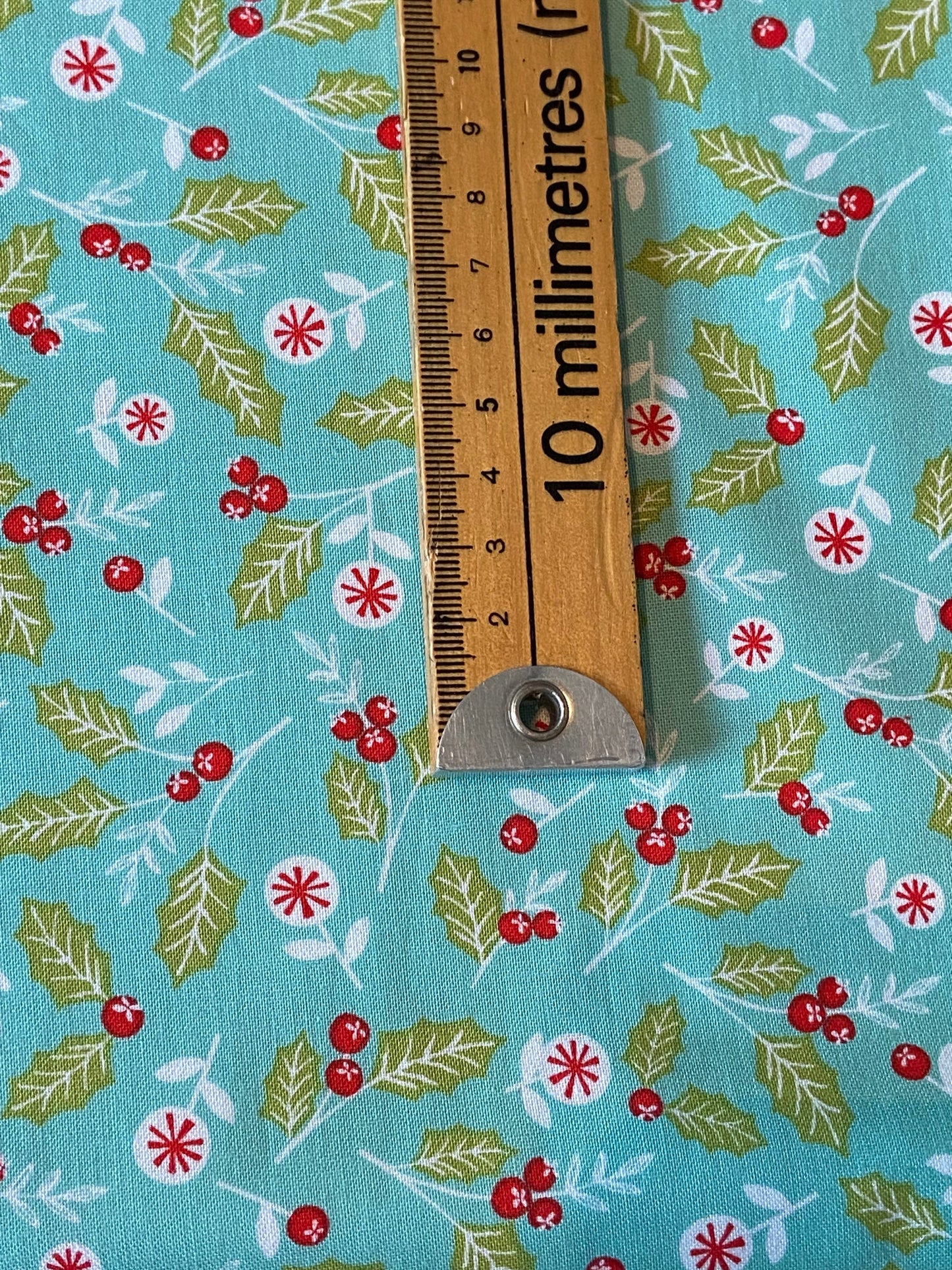 Holly Christmas fabric