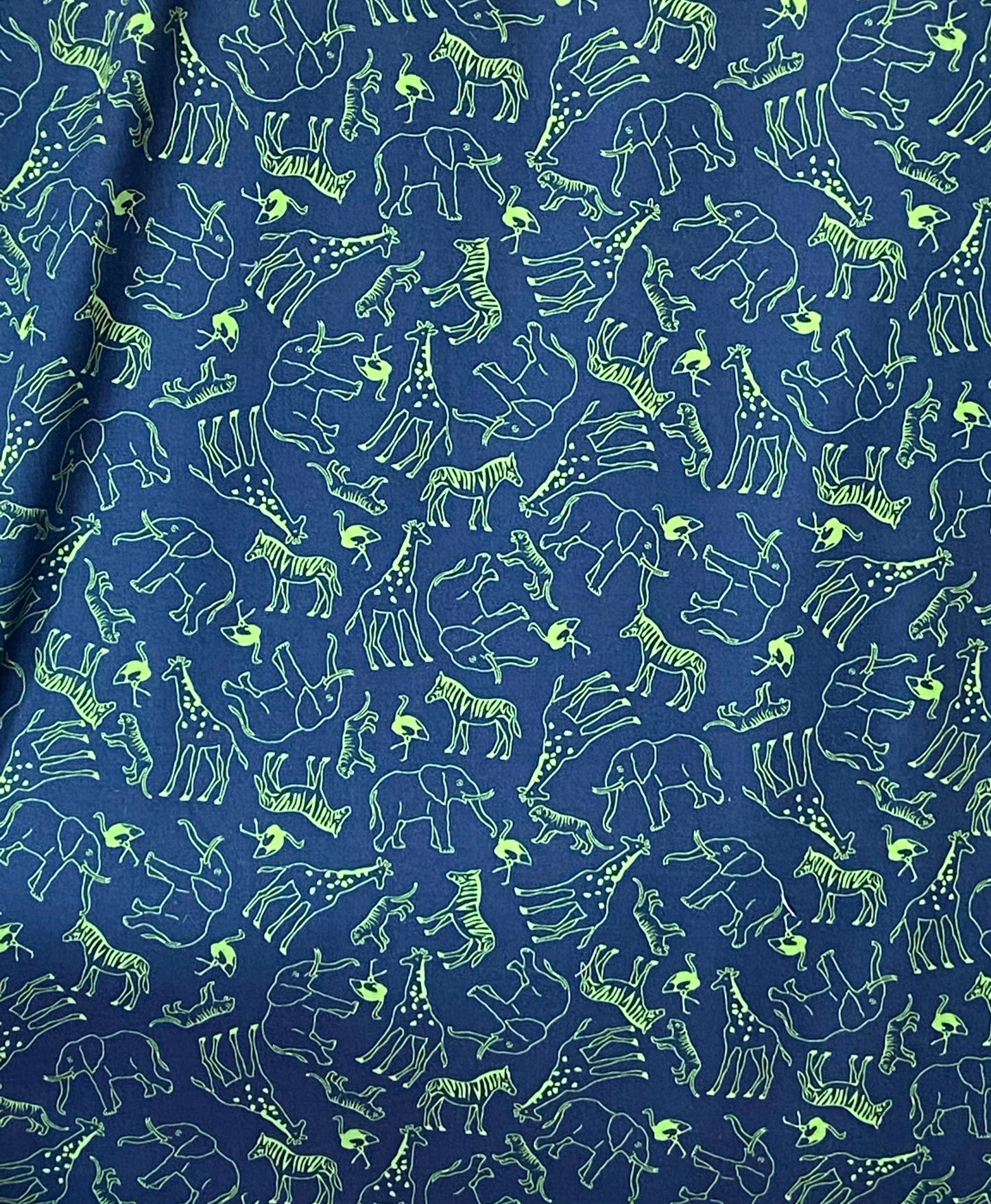 Navy & Lime Safari Print Fabric by SevenBerry