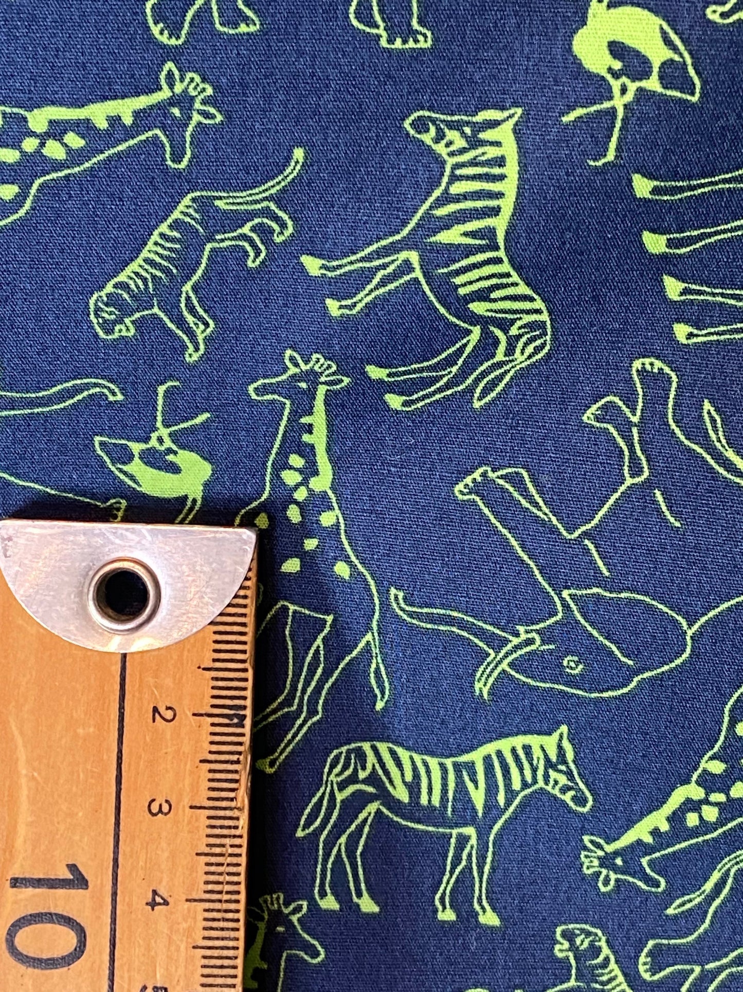 Navy & Lime Safari Print Fabric by SevenBerry