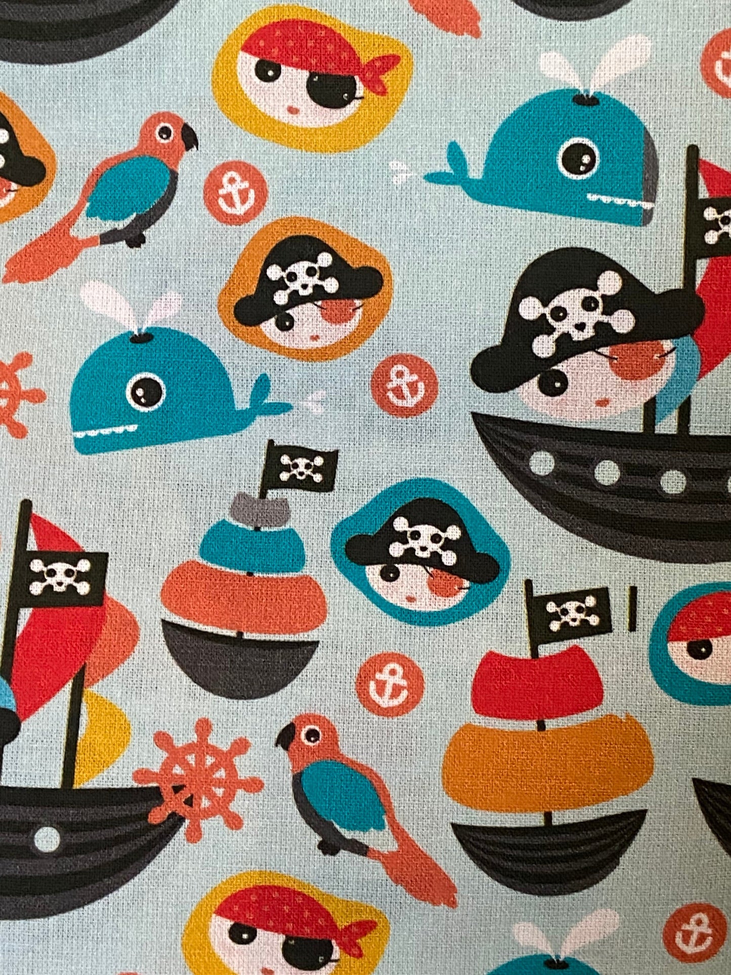 Mini Pirates Fabric - Blue